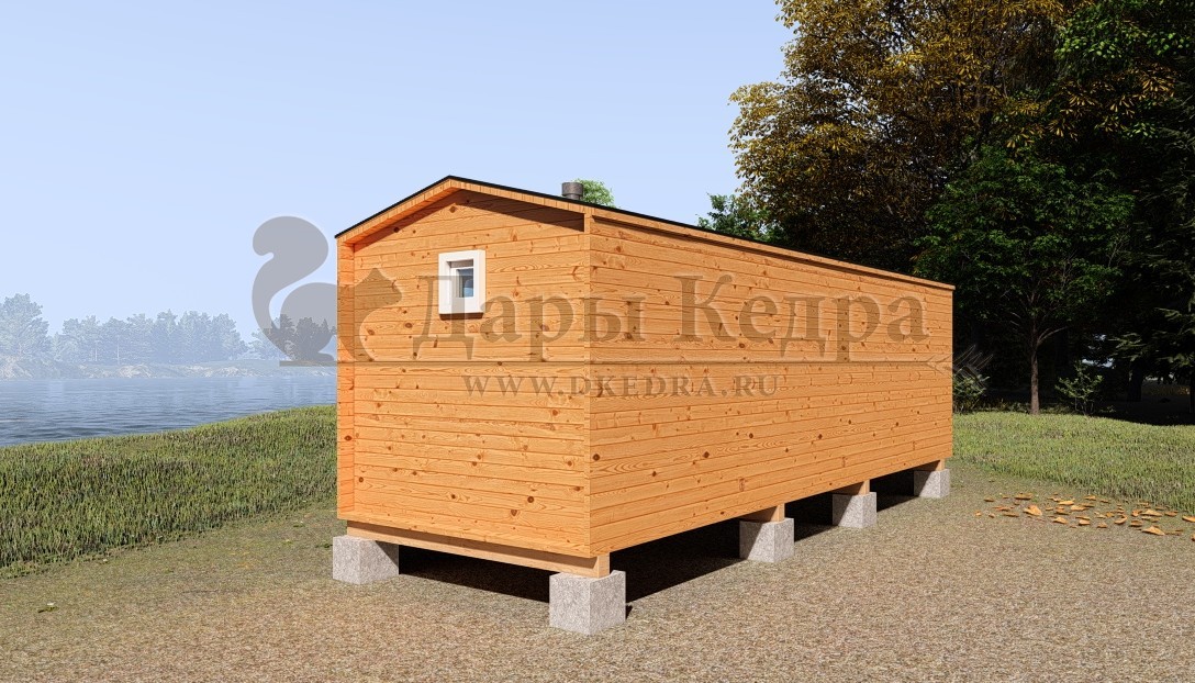 Каркасная баня Барн из кедра 6х2.3 м