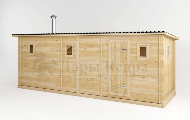 Каркасно-щитовая баня из кедра «Мега»